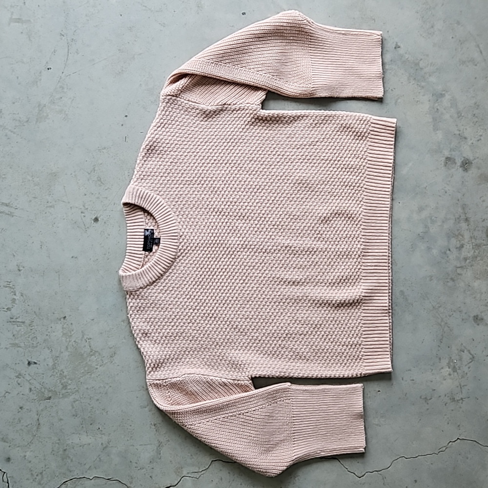 Dusty Pink boxy crop sweater TOPSHOP size 8 Soft Girl Balletcore Cozy Minimalism